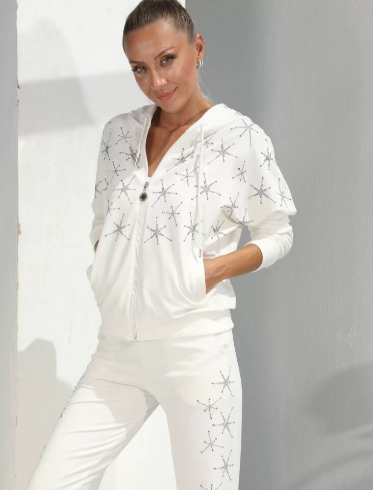 SİYAH YILDIZ TAŞLI EŞOFMAN TAKIMI M - EKRU